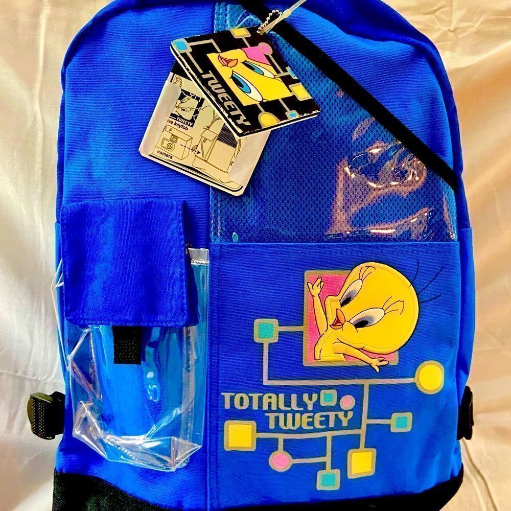 Vintage NWT NOS Totally Tweety Bird Backpack  Bag Vintage 90's Looney Tunes EC